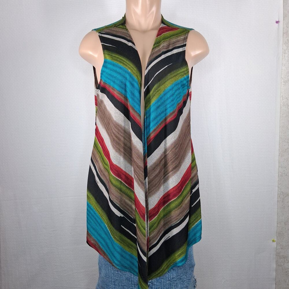 Travel Elements Open Front Vest Women's Size Medium Asymmetric Hemline Lighweigh
